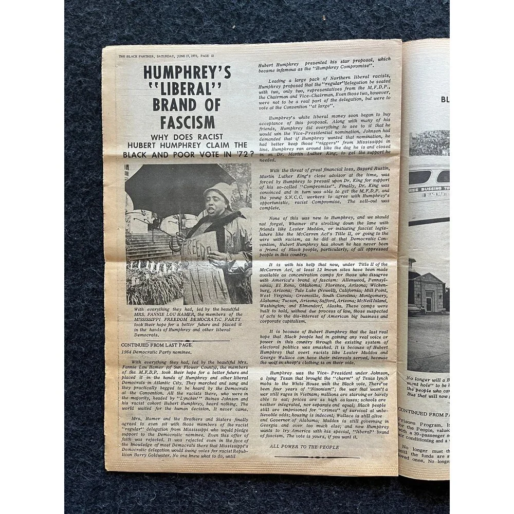 1971 Hubert Humphrey LBJ Presidential Memorabilia, Education Art, US Civil Righ